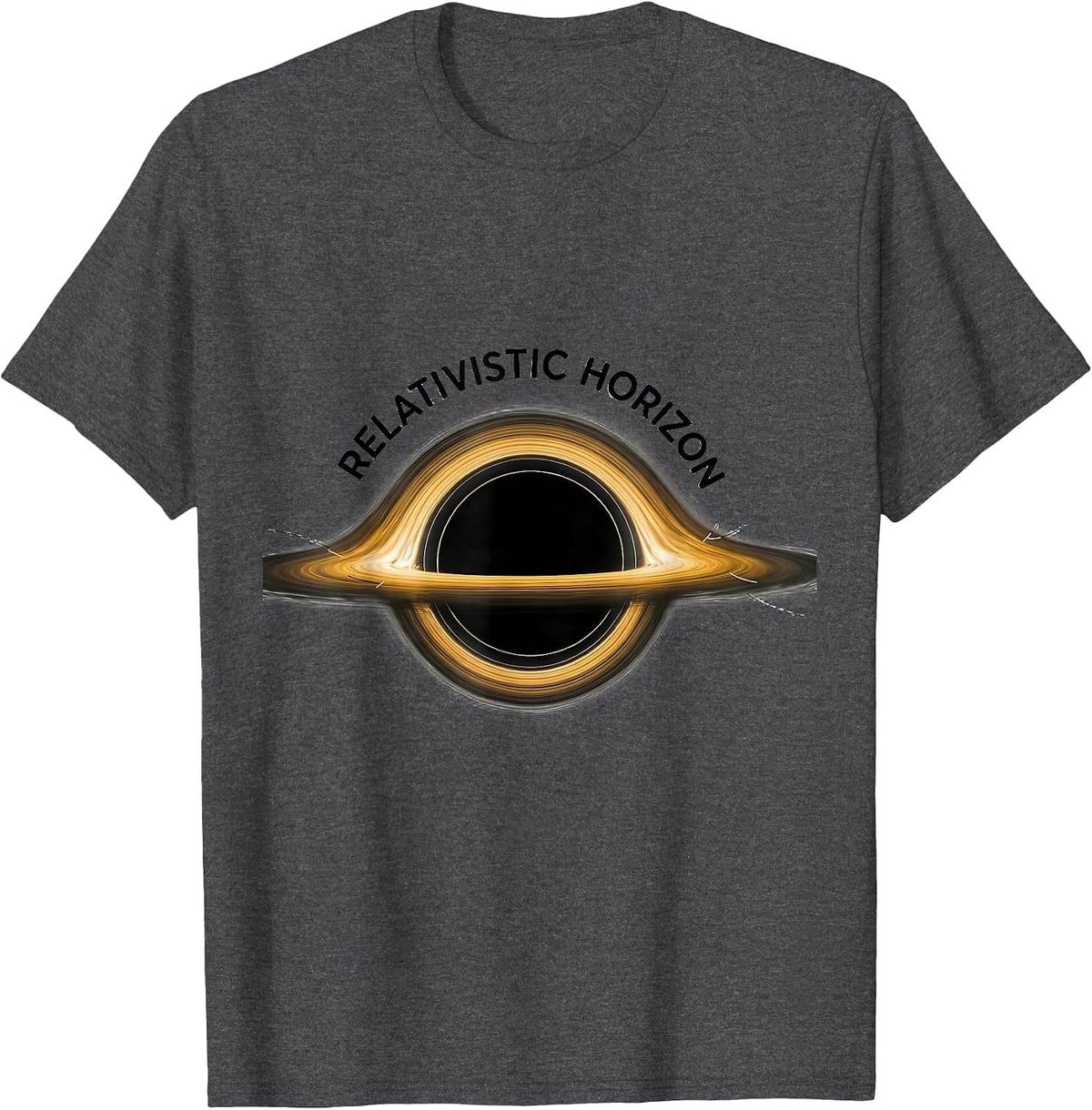 Relativistic Horizon Minimalist Black Hole Physics T-Shirt - Dark Heather Grey