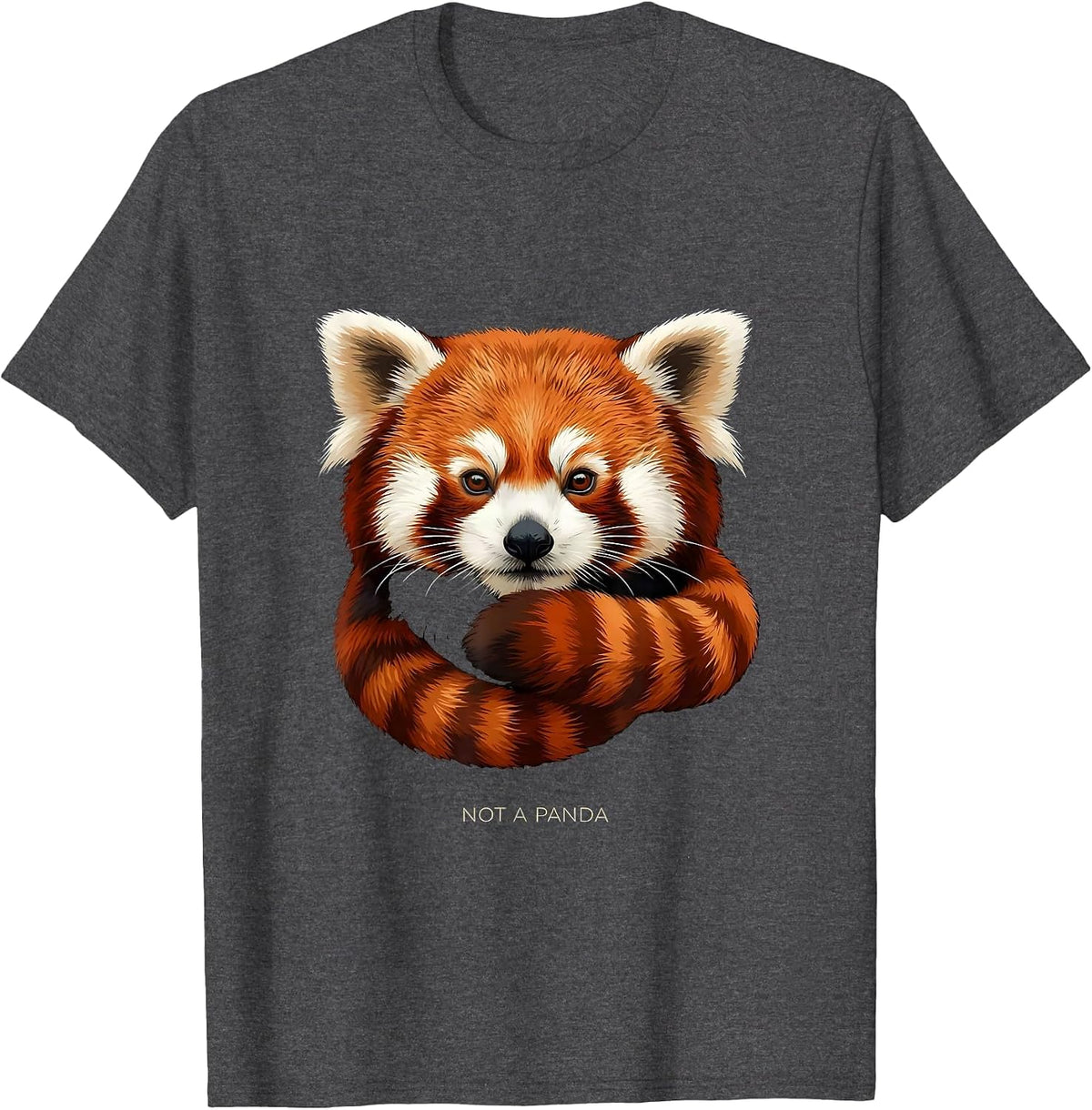 Men's Not A Panda Funny Red Panda Animal Lover Humor T-Shirt - Dark Heather Grey