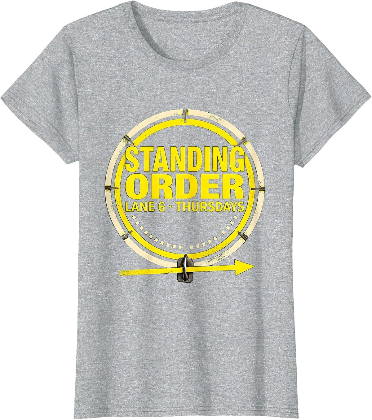 Standing Order: Lane 6, Thursdays Funny Bowling Bowler T-Shirt - Heather Grey