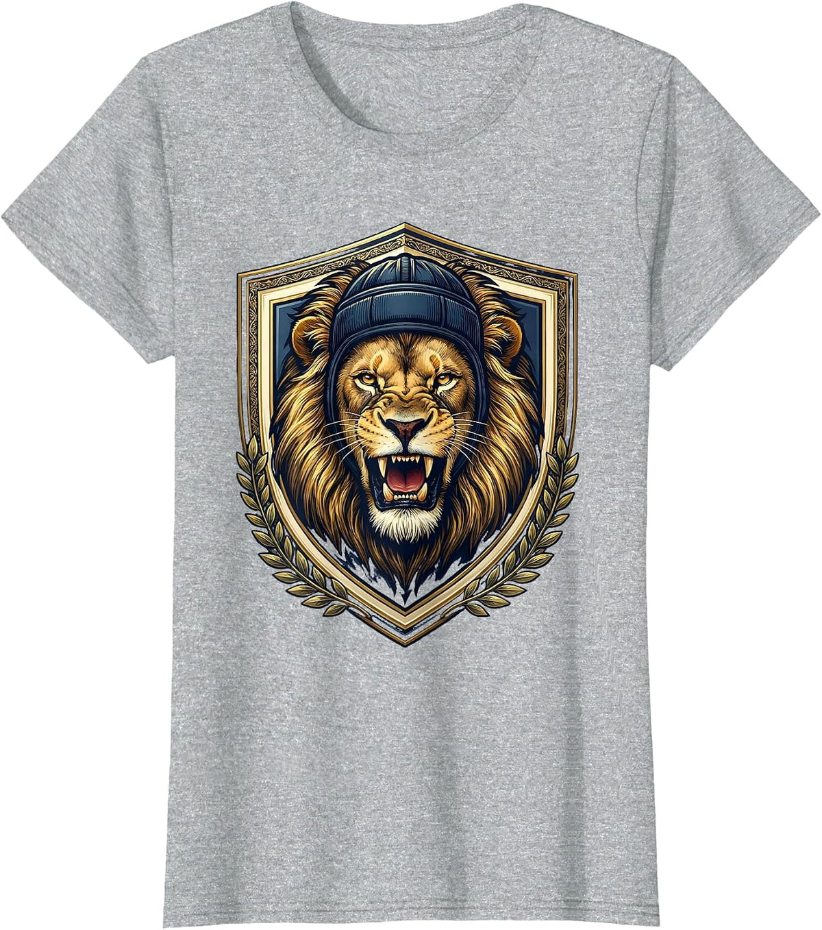 Fierce Lioness Rugby Headgear Snarl Graphic T-Shirt - Heather Grey