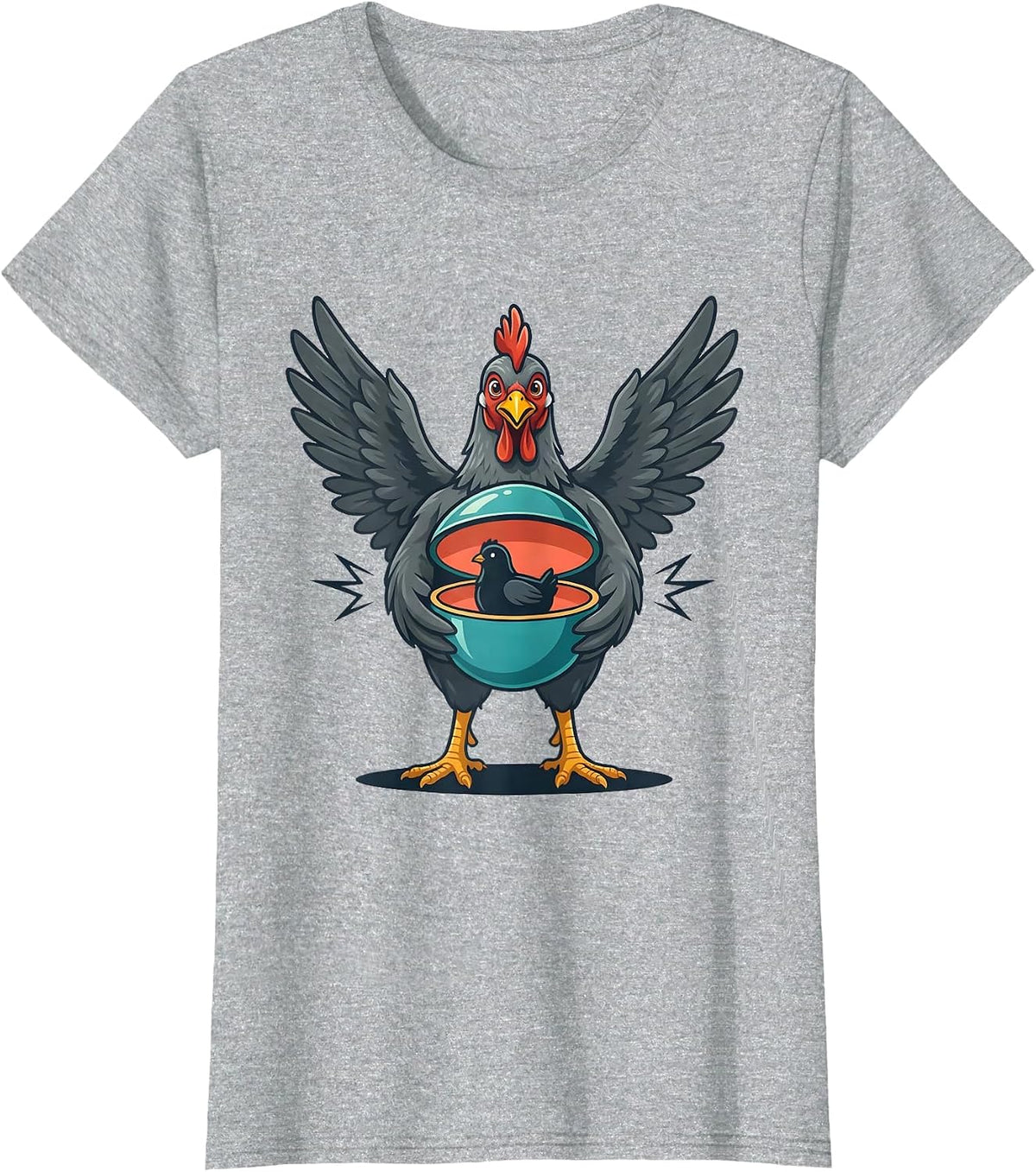 Chicken Locket Funny Chicken Lover Humor T-Shirt - Heather Grey