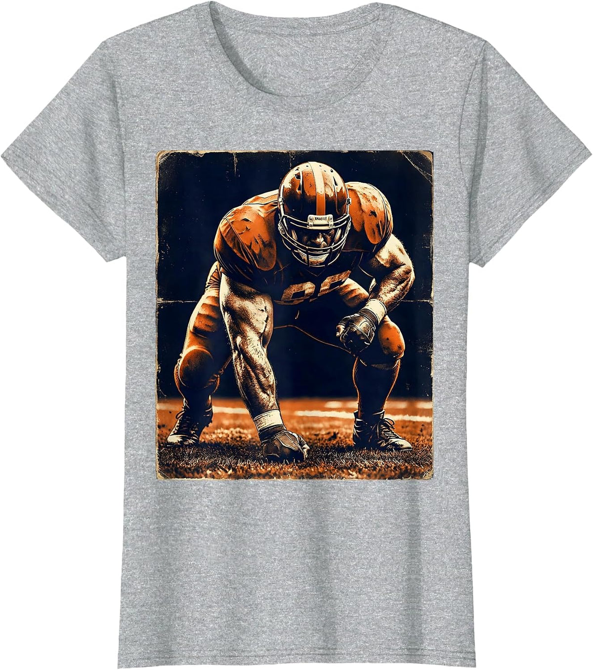 Bend and Snap Football Lineman Squat Graphic T-Shirt - Heather Grey