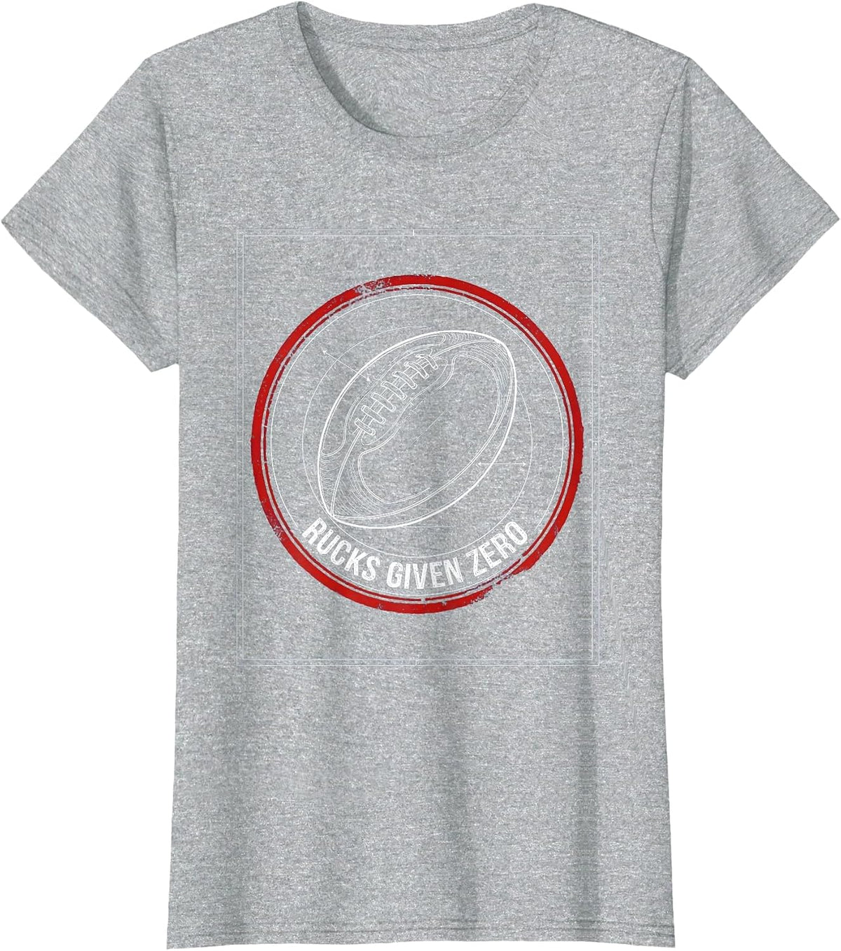 Rucks Given Zero Funny Rugby Design T-Shirt - Heather Grey