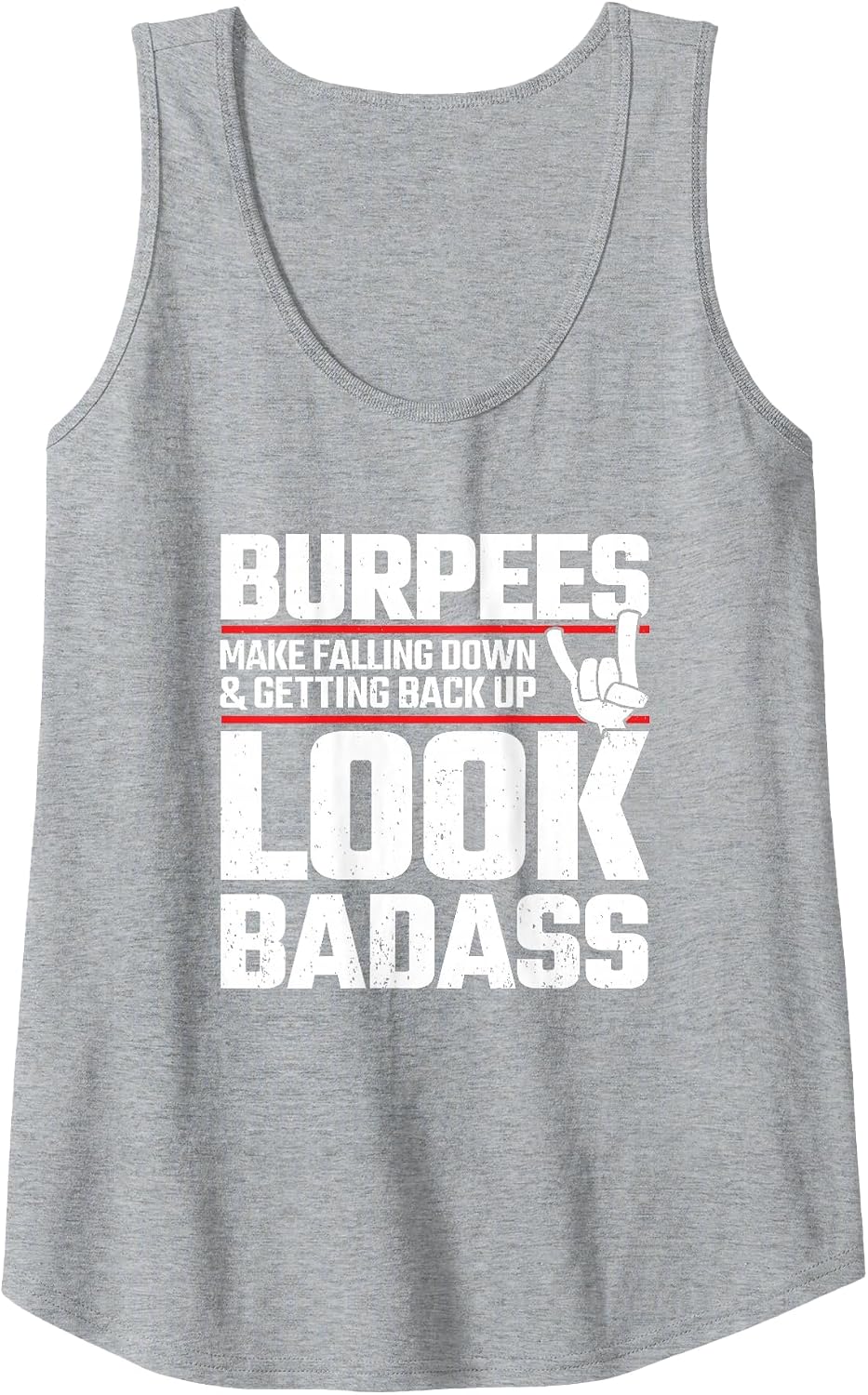 Burpees Meme - Fitness Quote - Exercise Joke - Funny Workout Tank Top - Heather Grey