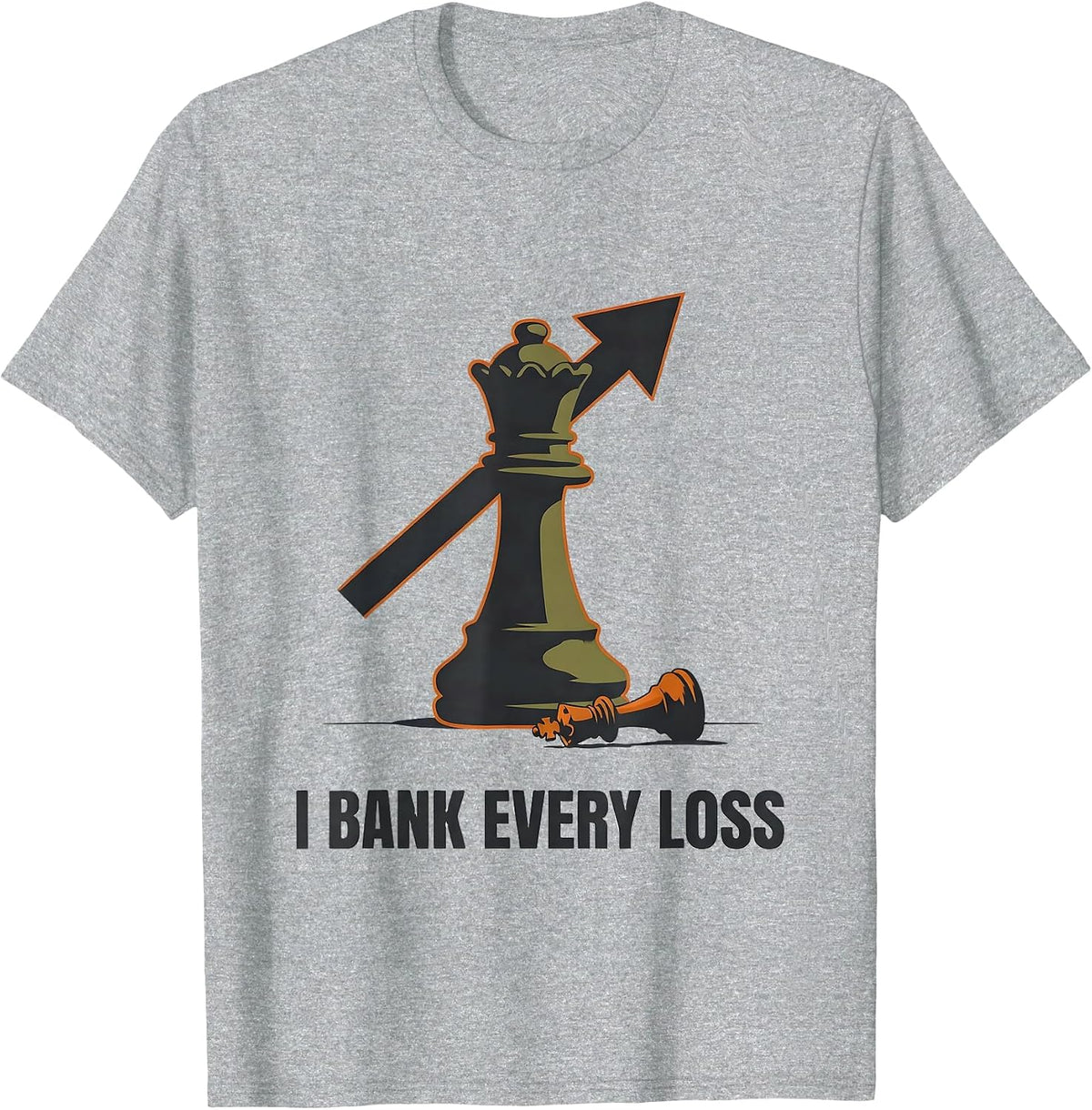Men's I Bank Every Loss Funny Chess Player Humor Chess Club T-Shirt - Heather Grey