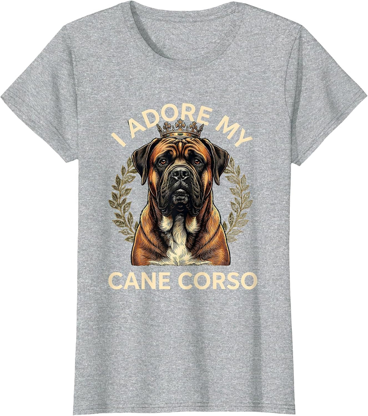 I Adore My Cane Corso Illustration Italian Mastiff Pet Lover T-Shirt - Heather Grey