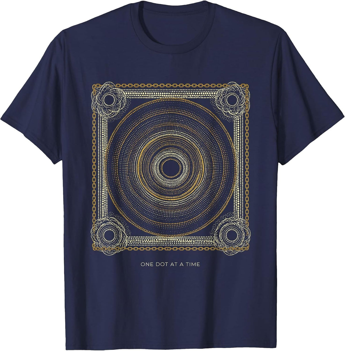 One Dot At A Time Minimalist Dot Art Design T-Shirt - Navy Blue