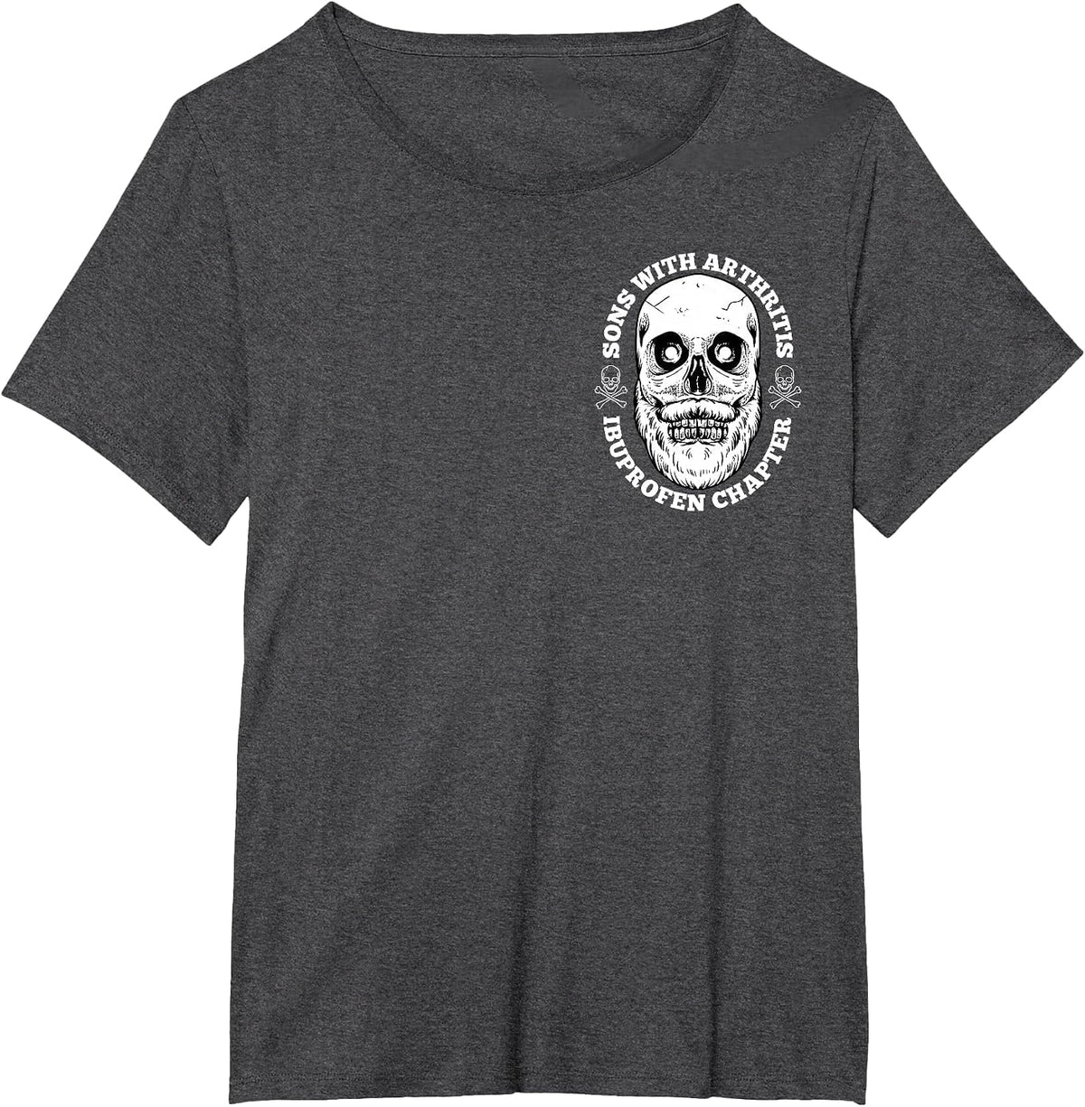 Sons with Arthritis 2 Sided Front Back Funny Retired Biker T-Shirt - Dark Heather Grey