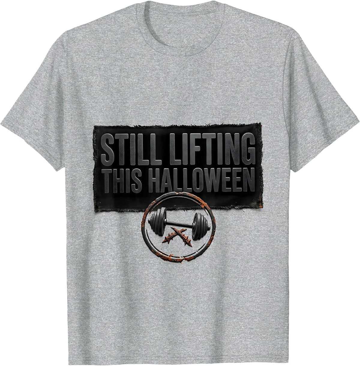 Men's Still Lifting This Halloween Funny Gym Workout Lifting Pun T-Shirt - Heather Grey