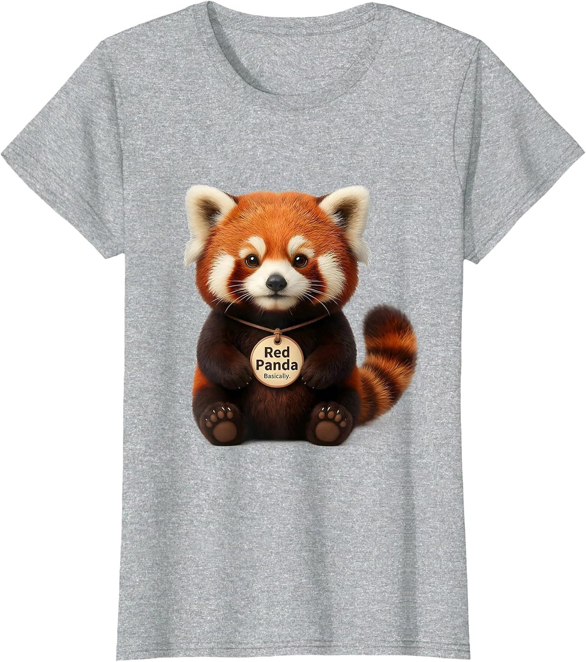 Women's Red Panda Basically Cute Kawaii Animal Lover Gift T-Shirt - Heather Grey