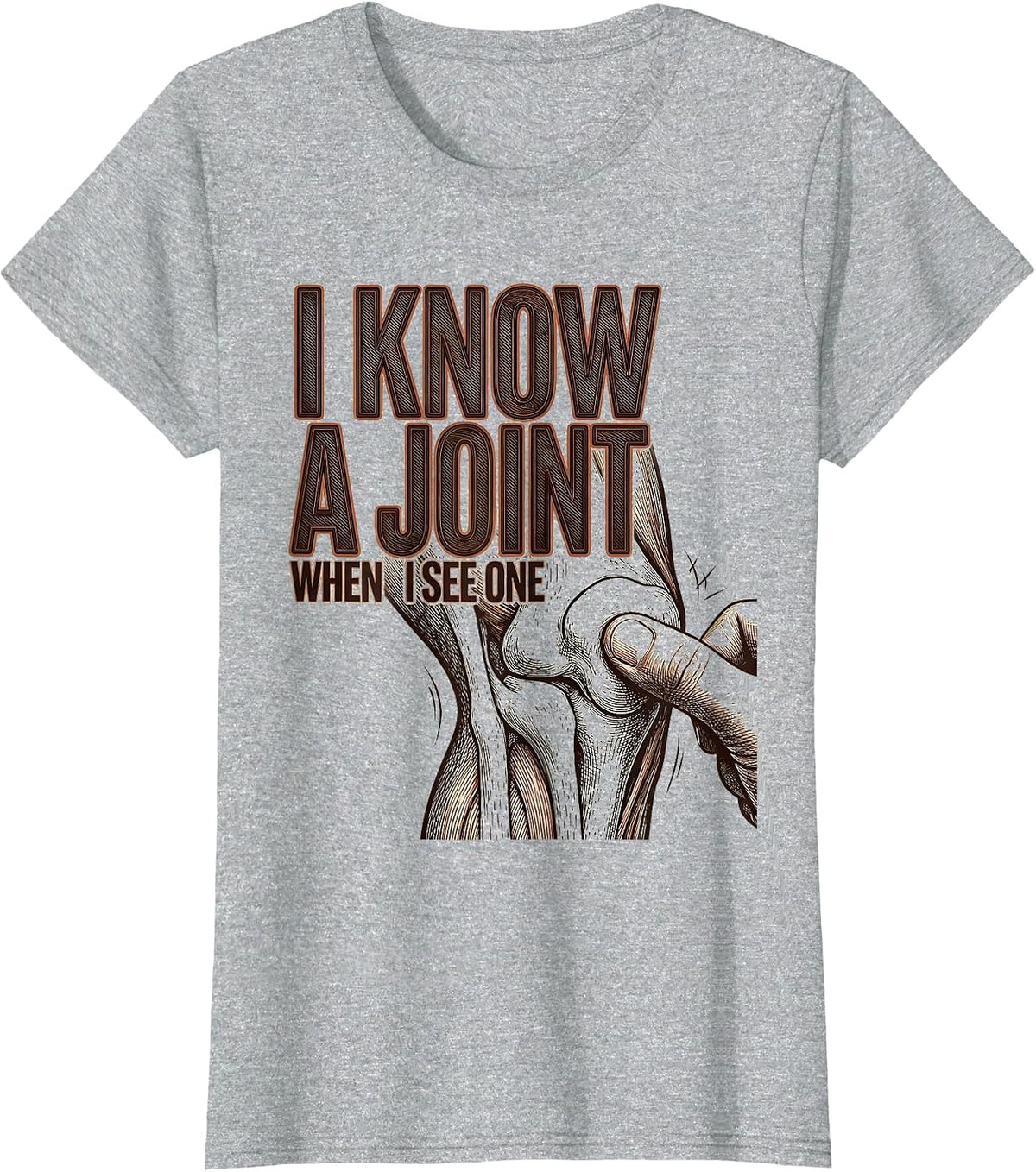 Women's I Know A Joint When I See One Crosshatch Physical Therapist T-Shirt - Heather Grey