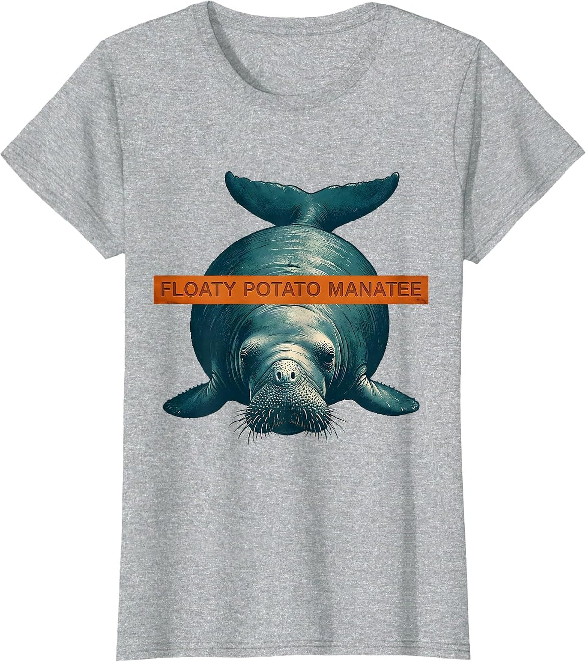 Women's Floaty Potato Manatee Funny Manatee Sea Animal Manatee Lover T-Shirt - Heather Grey