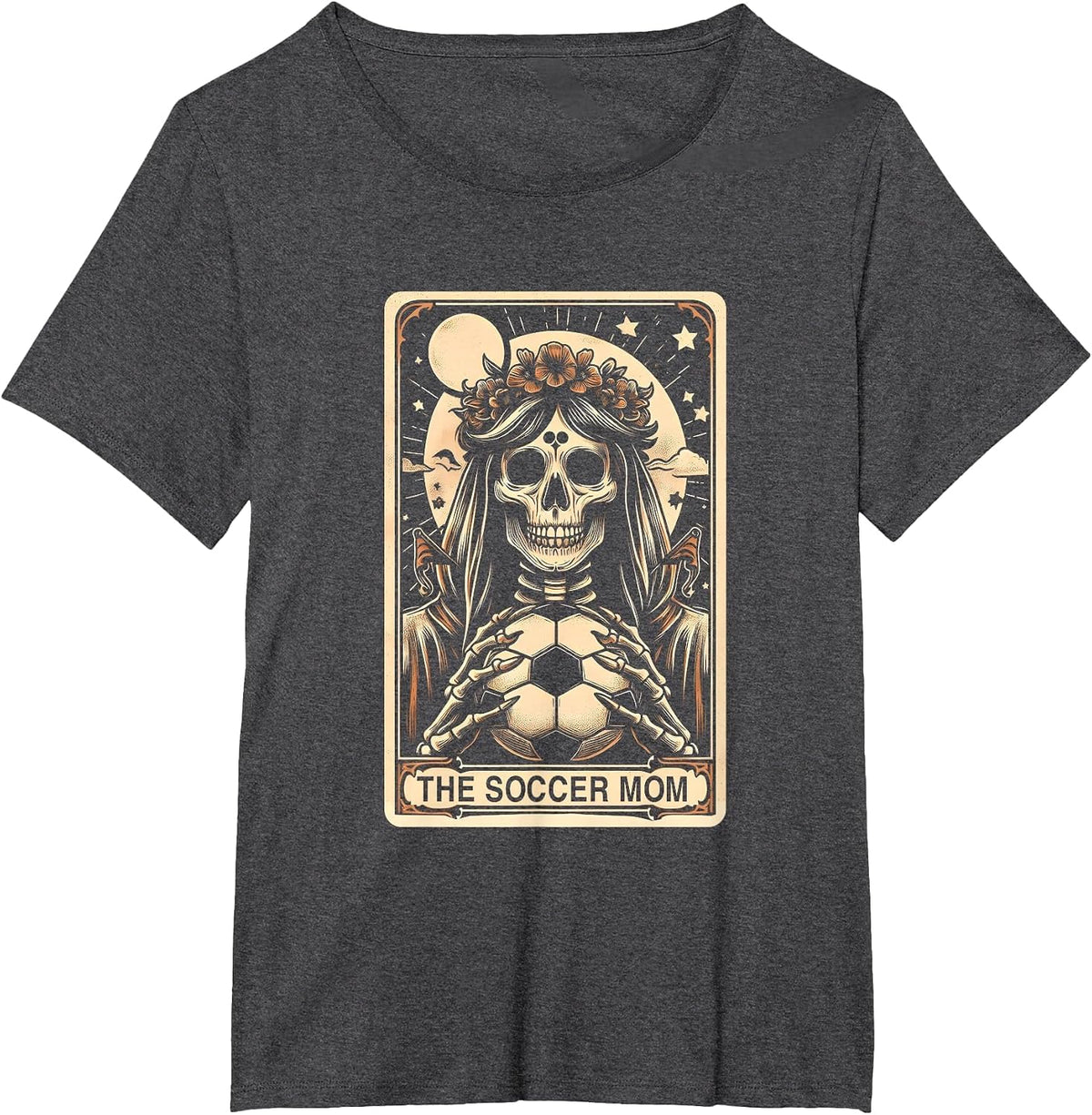 Soccer Mom Tarot Card Vintage Halloween Soccer Mama Mother T-Shirt - Dark Heather Grey