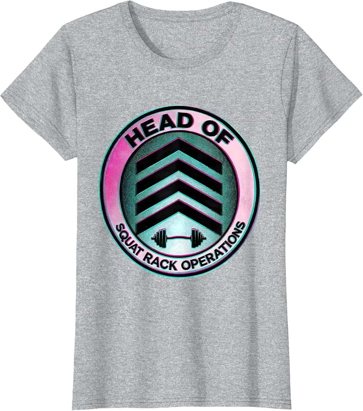 Women's Head Of Squat Rack Operations Funny Gym Humor Women Muscle T-Shirt - Heather Grey