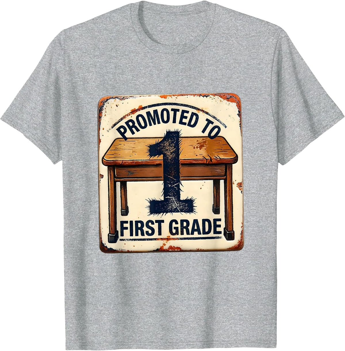 Men's Promoted To First Grade Cute First Day Of School Kids T-Shirt - Heather Grey