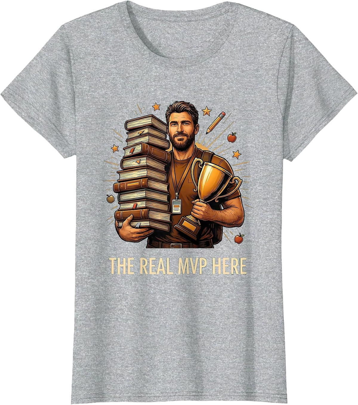 The Real MVP Here Paraprofessional Design T-Shirt - Heather Grey