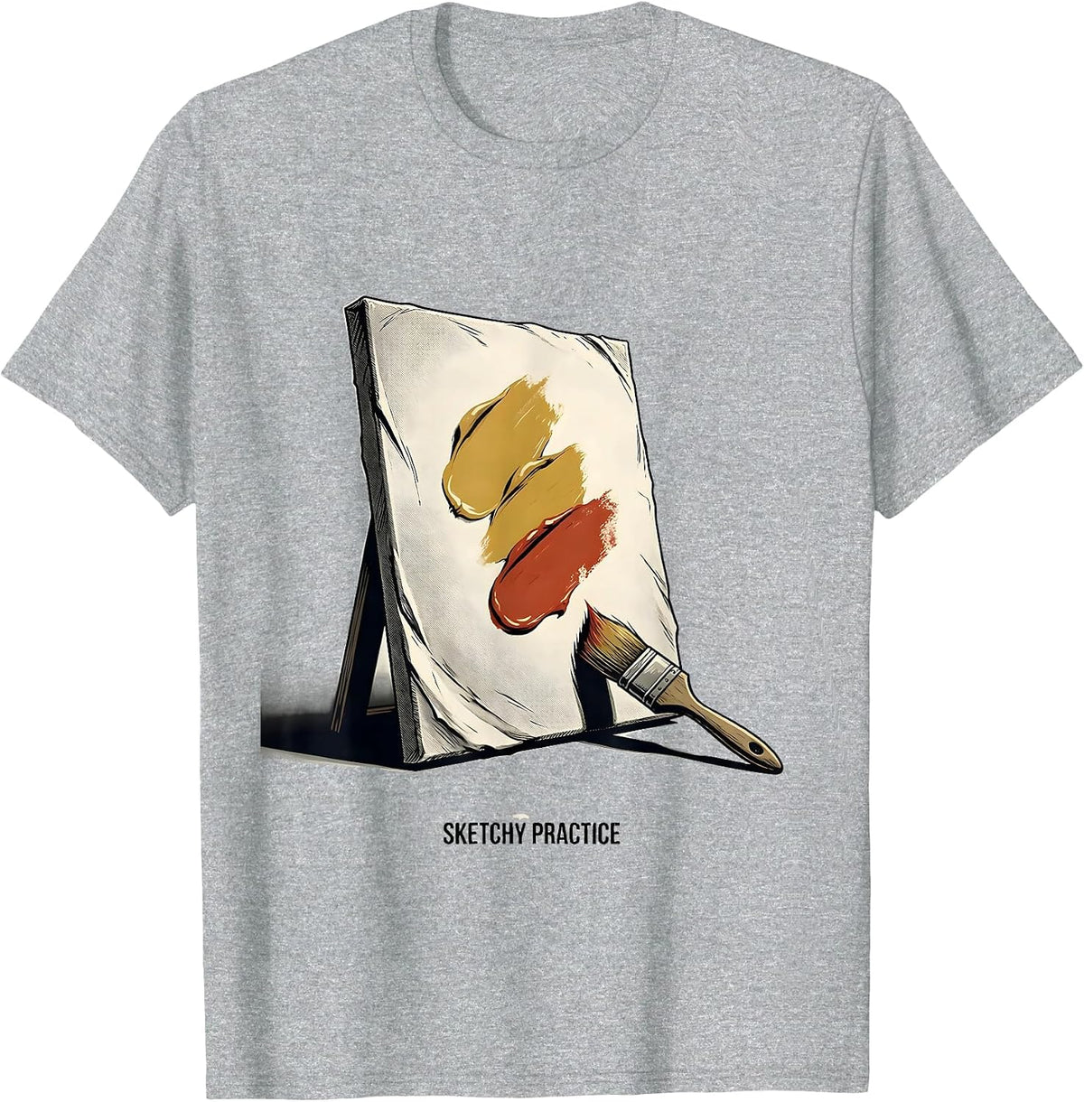 Men's Sketchy Practice Funny Artist Humor Painter Gift T-Shirt - Heather Grey
