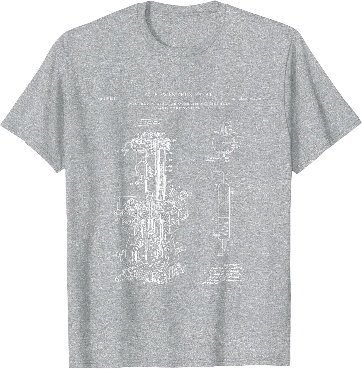 Nuclear Reactor Patent - Physics T-Shirt - Heather Grey