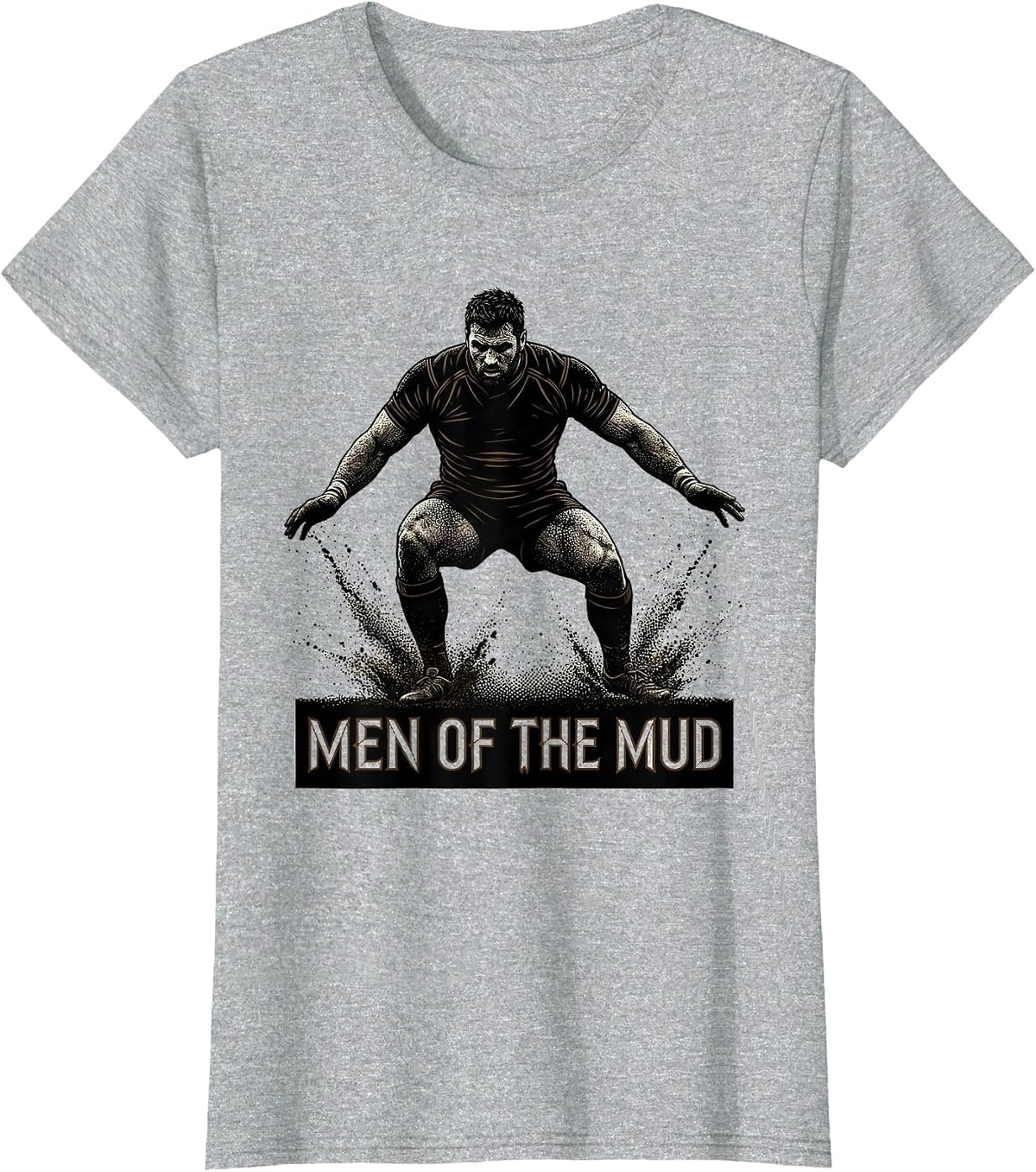Men of the Mud Rugby Graphic Design T-Shirt - Heather Grey