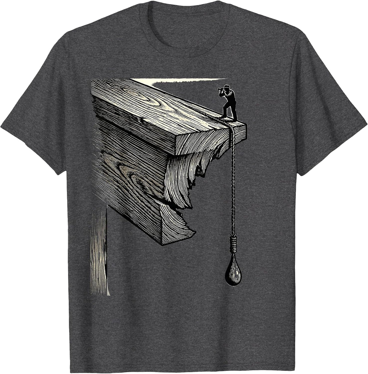 Men's Carved Rafter End Deadpan Carpenter Humor T-Shirt - Dark Heather Grey