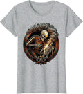 Skeleton Welder Fixing Ribcage Welding Graphic T-Shirt - Heather Grey