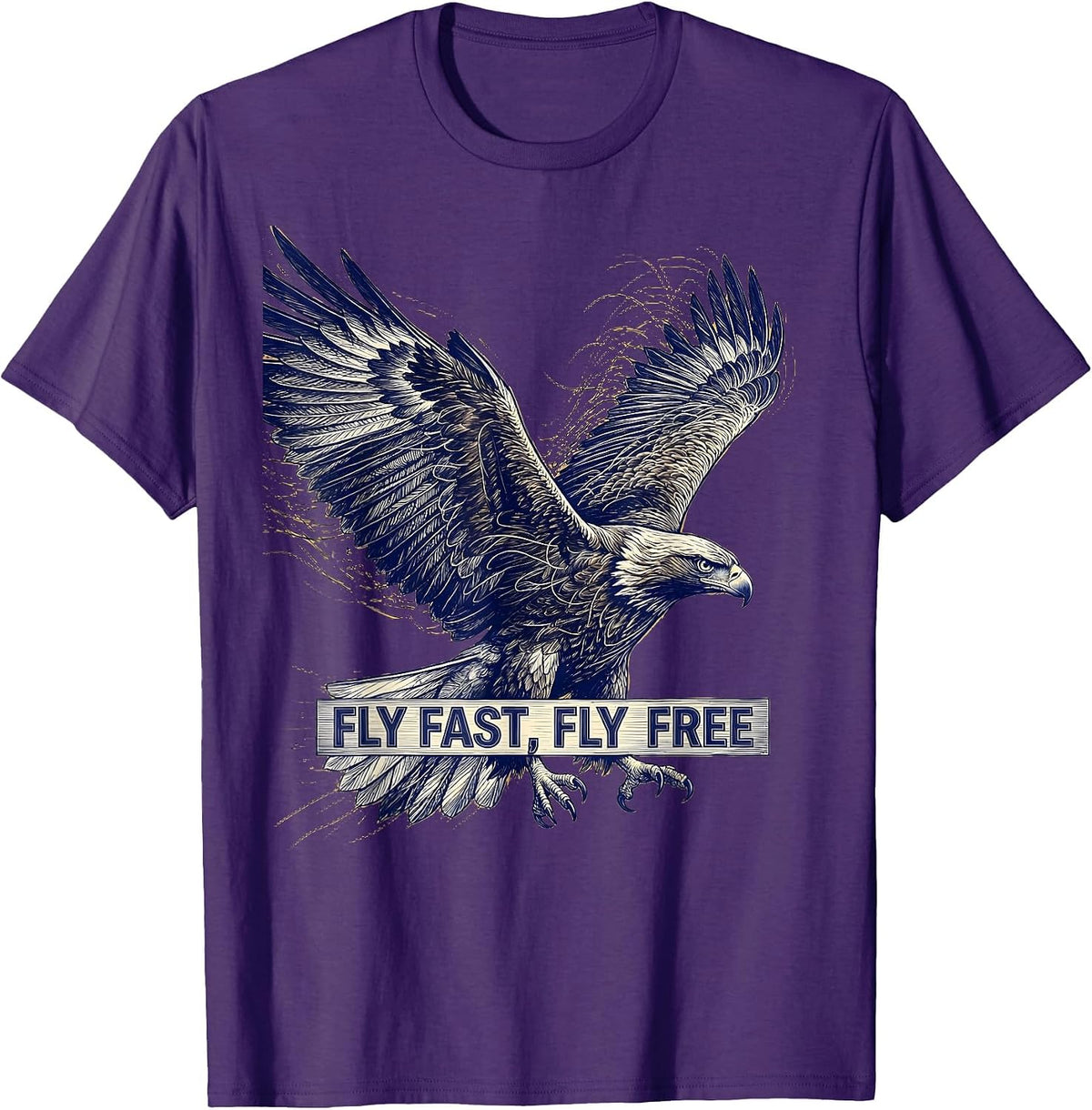 Godspeed Fly Fast Fly Free Aviation Design T-Shirt - Purple
