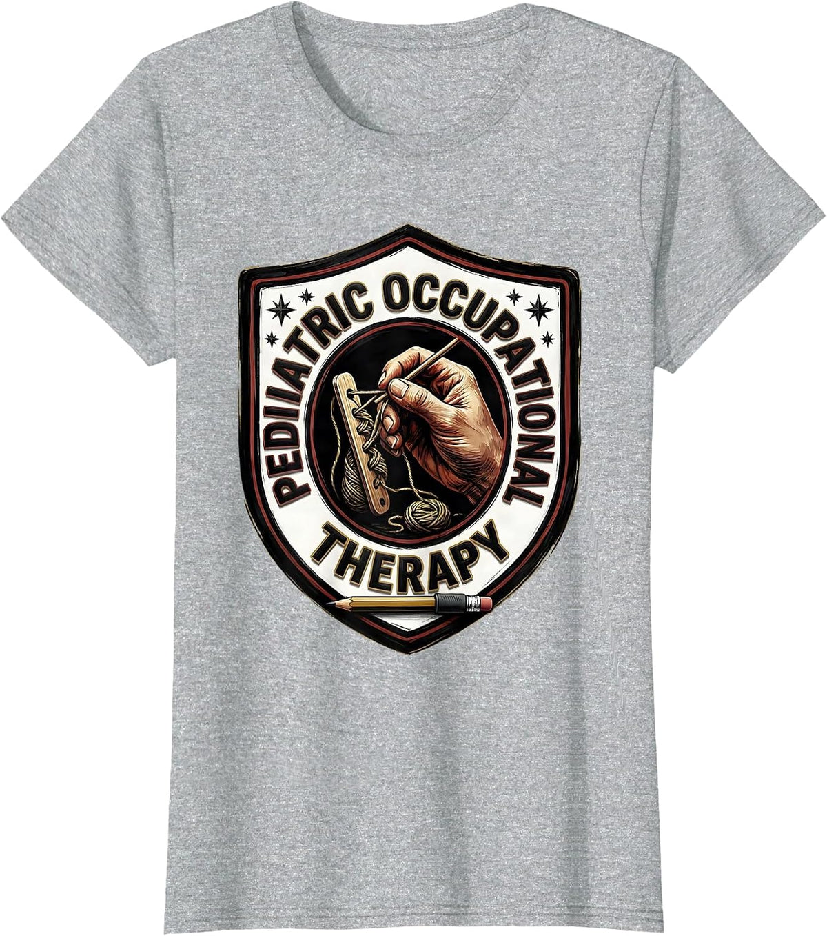 Women's Pediatric Occupational Therapy Retro Occupational Therapist T-Shirt - Heather Grey