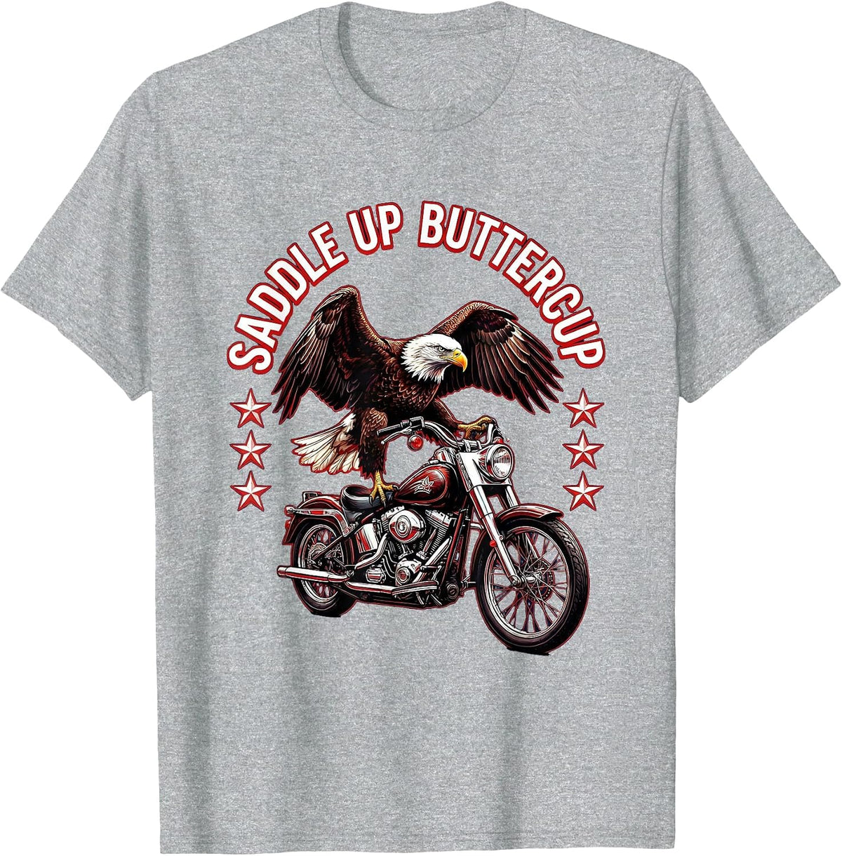 Men's Saddle Up Buttercup Cycling Bike Design T-Shirt - Heather Grey