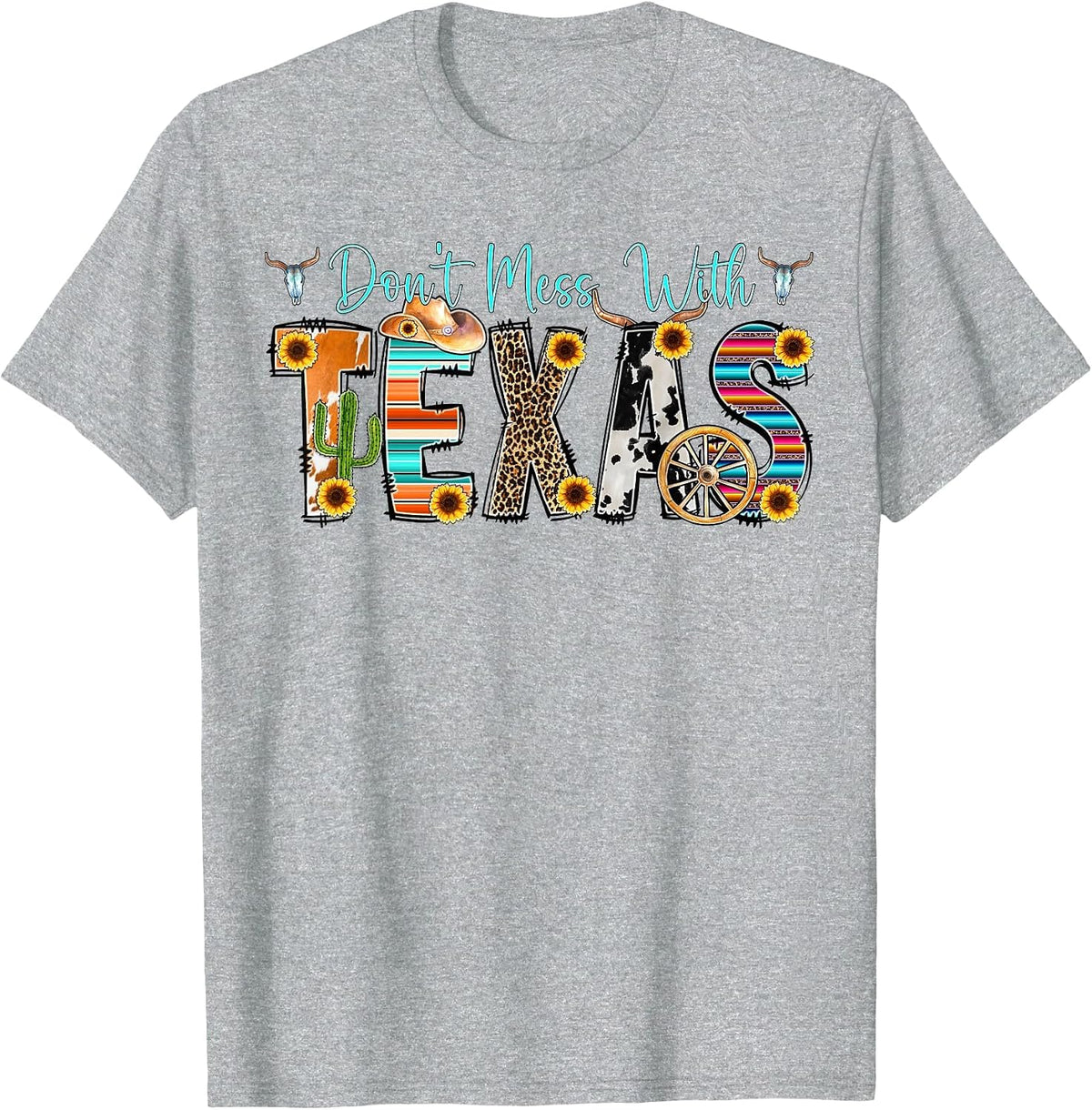 Don't Mess with Vintage Texas Longhorn Lone Star State Shirt T-Shirt - Heather Grey