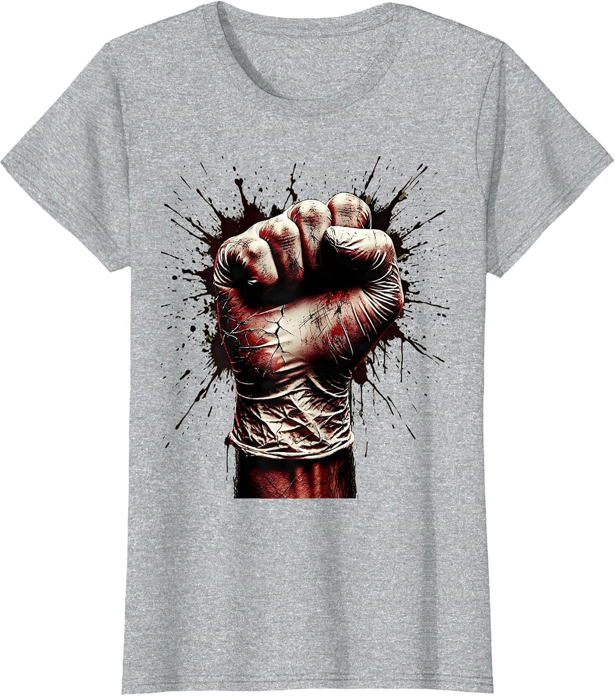 Surgeon Fist Pump Bloody Gloves Victory Graphic T-Shirt - Heather Grey