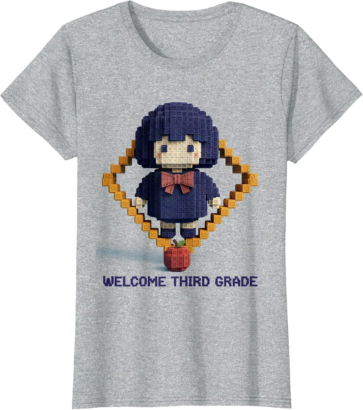 Women's Welcome Third Grade Cute Dumpling Girl Back to School T-Shirt - Heather Grey