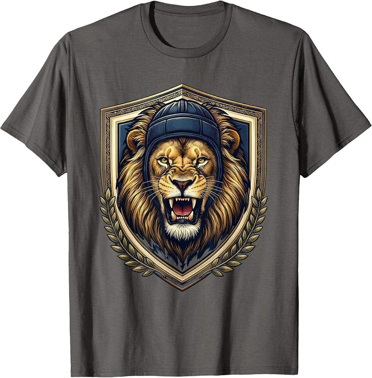 Fierce Lioness Rugby Headgear Snarl Graphic T-Shirt - Asphalt Grey