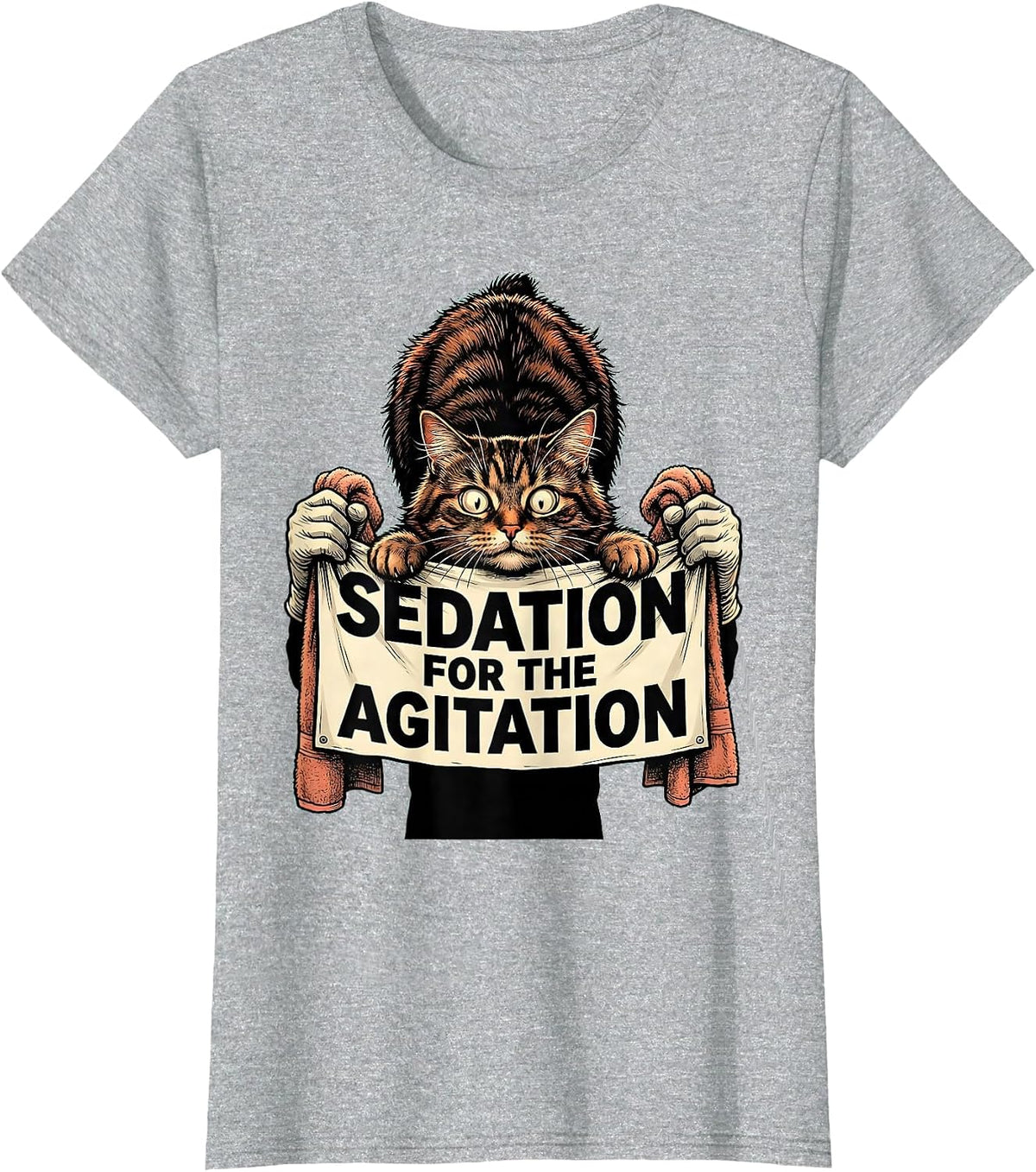 Sedation For The Agitation Funny Vet Tech Veterinary Clinic T-Shirt - Heather Grey