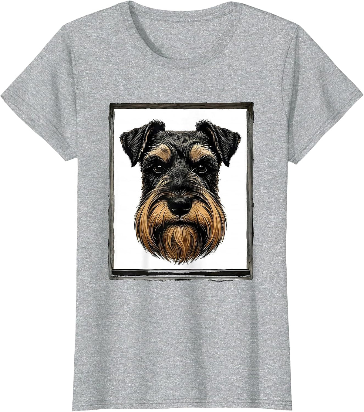 Miniature Schnauzer Minimalist Dog Owner Vintage Retro T-Shirt - Heather Grey