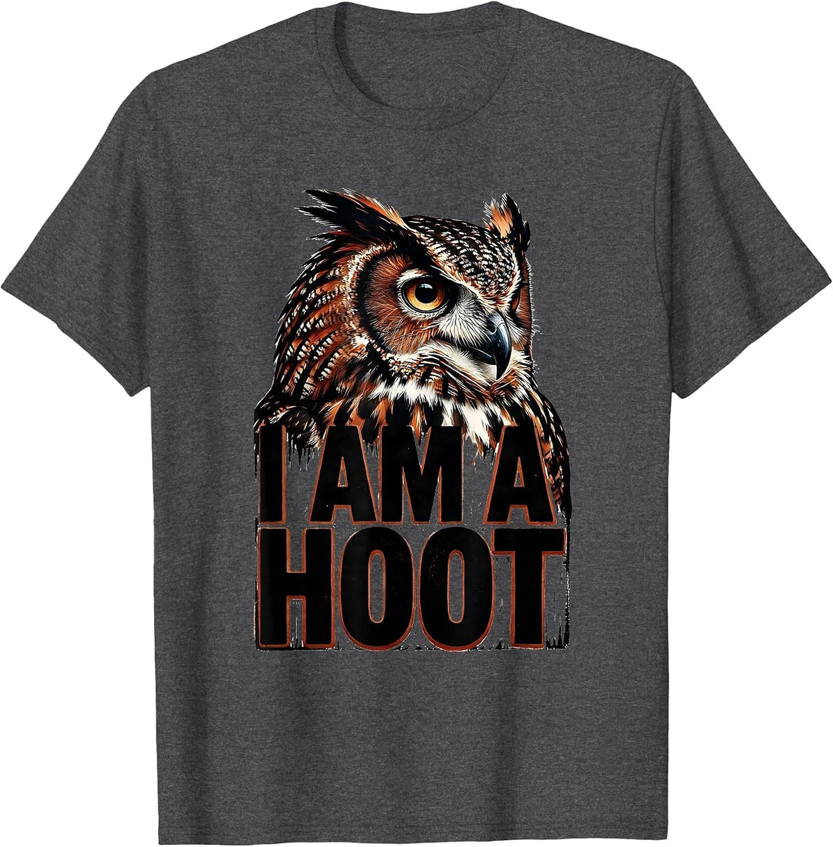 Men's I Am A Hoot Funny Owl Lover Bird Humor Nature Gift T-Shirt - Dark Heather Grey