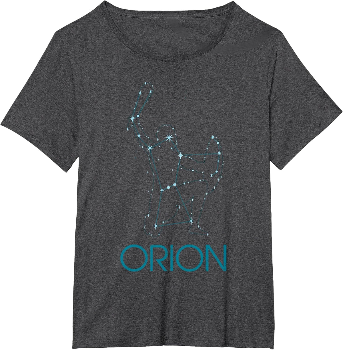 Orion Constellation Star Gazing Astronomy Hunter Line Art T-Shirt - Dark Heather Grey