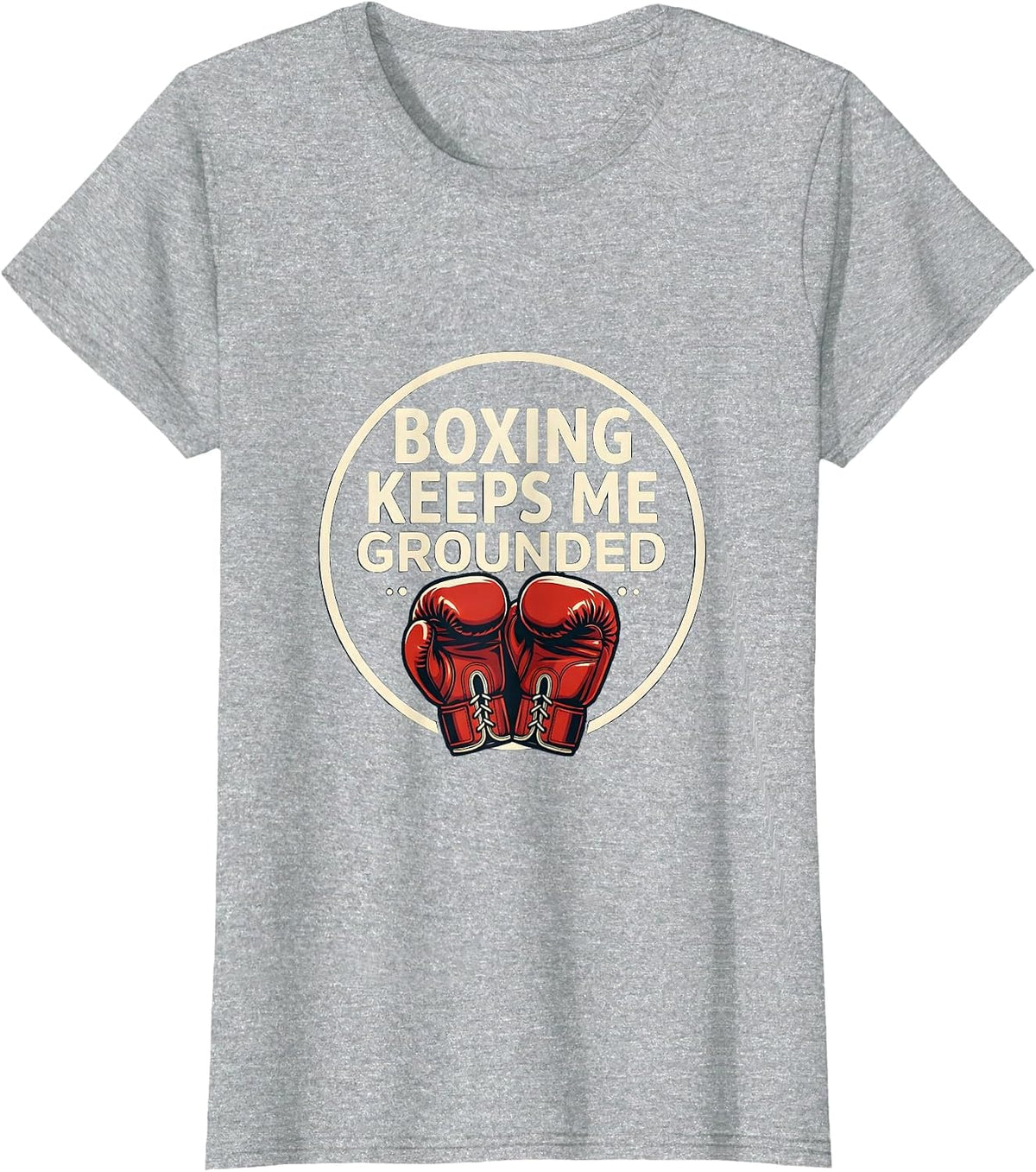Women's Boxing Keeps Me Grounded Vintage Athletic Boxing Fan Gift T-Shirt - Heather Grey