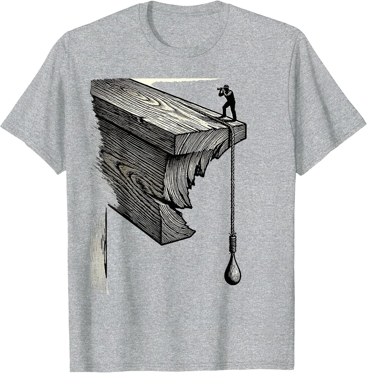 Men's Carved Rafter End Deadpan Carpenter Humor T-Shirt - Heather Grey