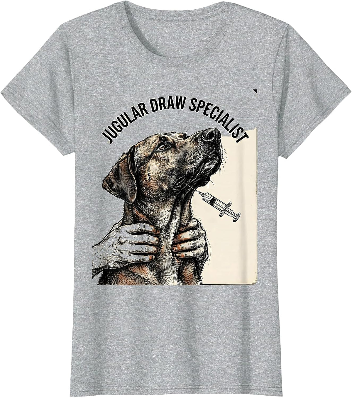 Jugular Draw Specialist Funny Vet Tech Veterinary Technician T-Shirt - Heather Grey