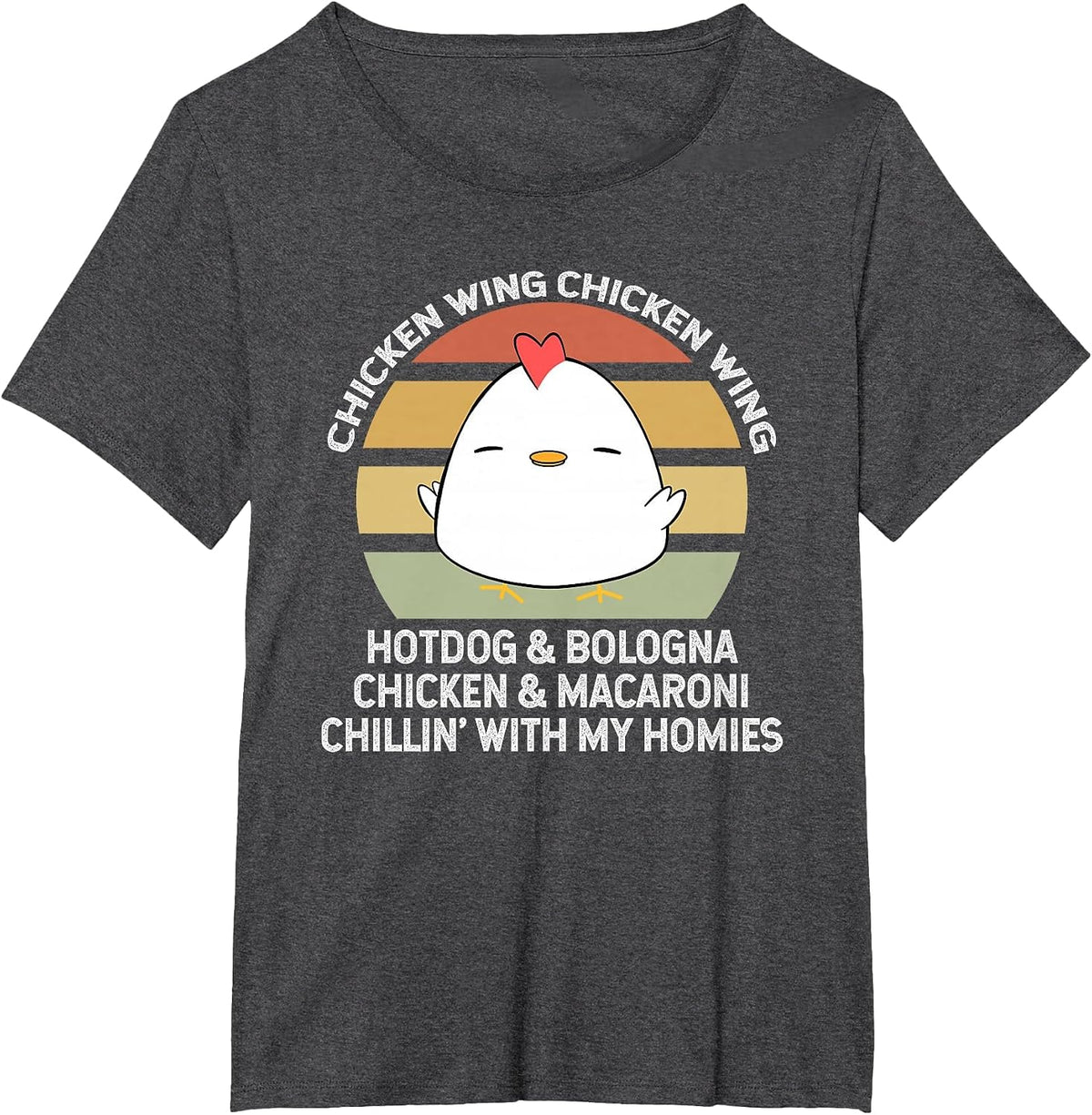 Chicken Wing Chicken Wing Hot Dog and Bologna T-Shirt - Dark Heather Grey