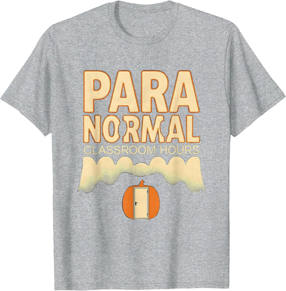 Men's Para Normal Classroom Hours Ghost Halloween Paraeducator T-Shirt - Heather Grey
