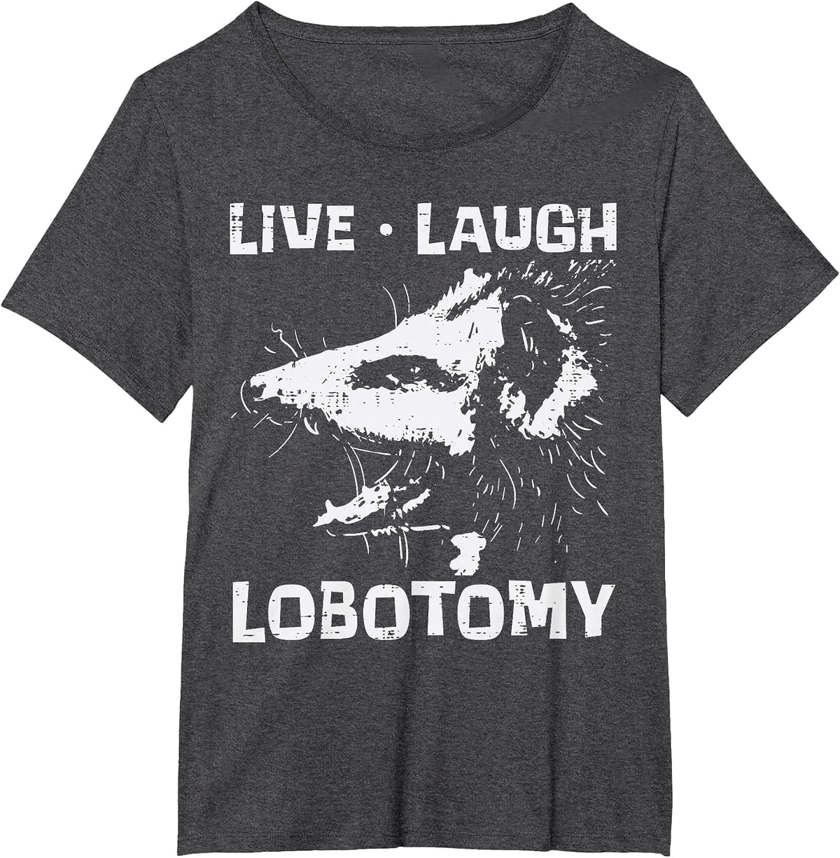 Opossum Live Love Lobotomy Possum Street Trash Cat Men Women T-Shirt - Dark Heather Grey