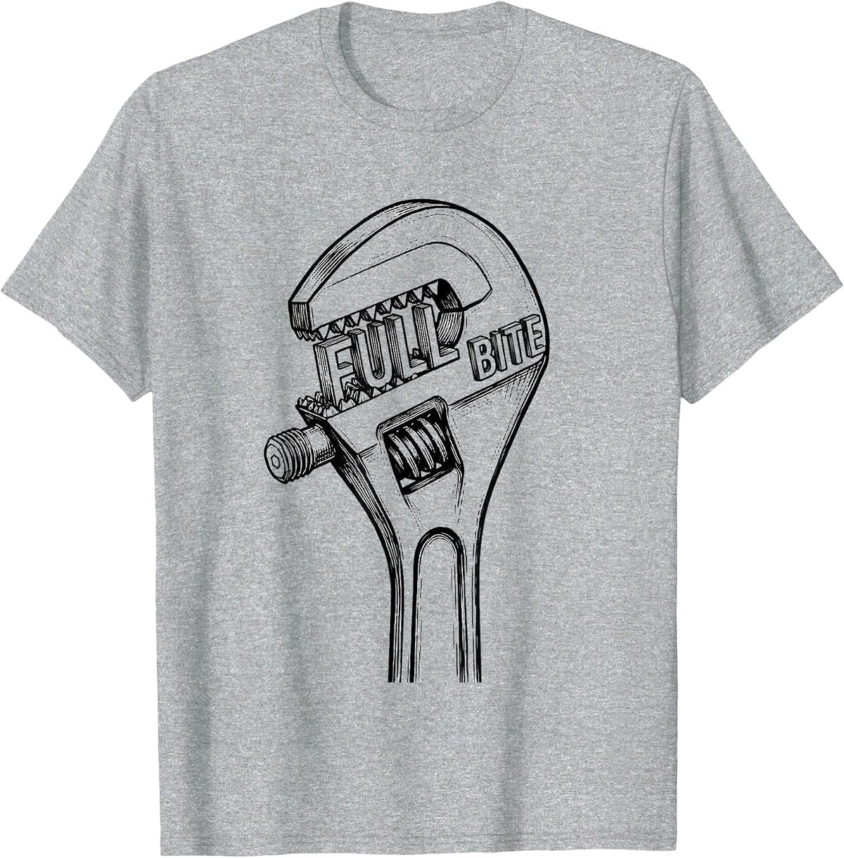 Men's Full Bite Oilfield Worker Rugged Occupational Pride Tough T-Shirt - Heather Grey