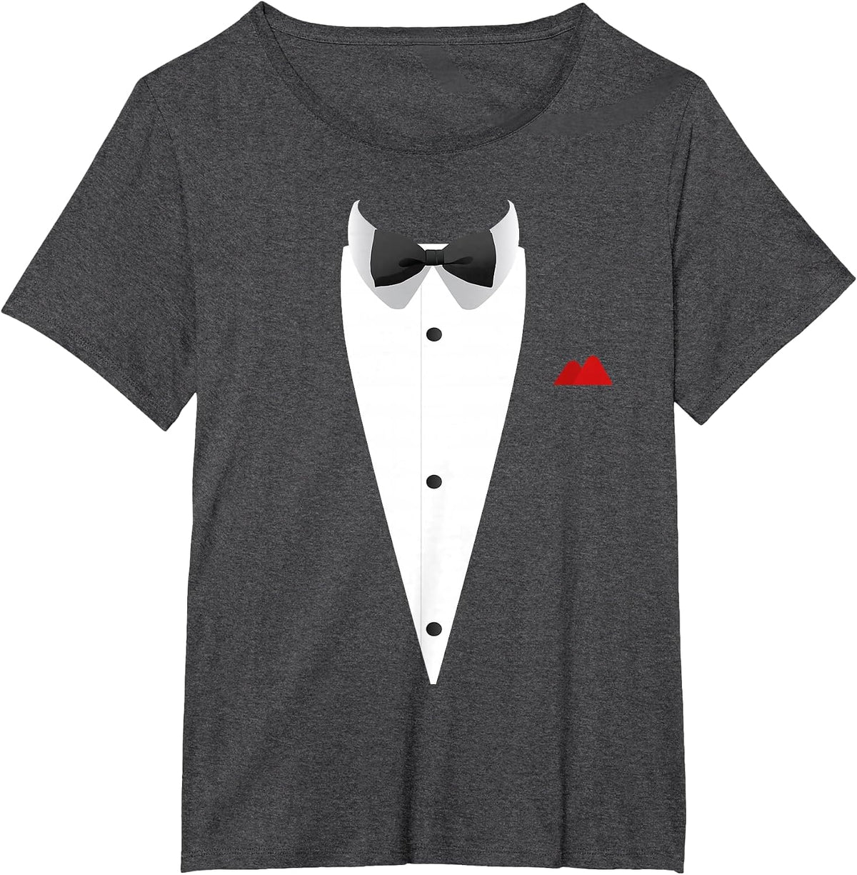 Tuxedo with Bow Tie for Funny Wedding and Special Occasions T-Shirt - Dark Heather Grey