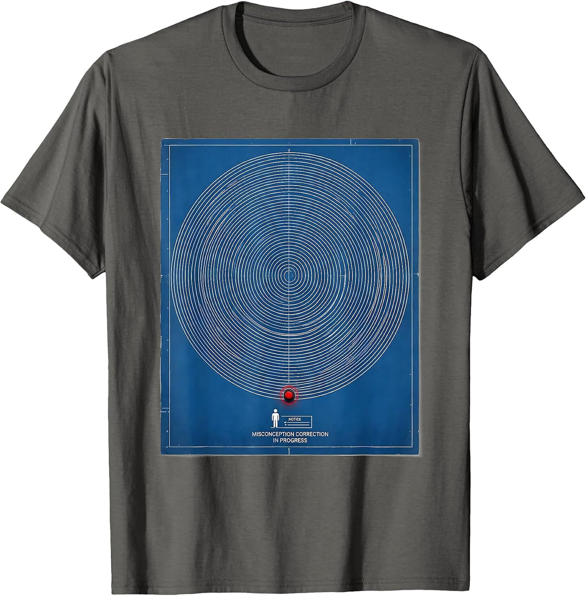 Men's Notice Misconception Correction In Progress Funny History T-Shirt - Asphalt Grey