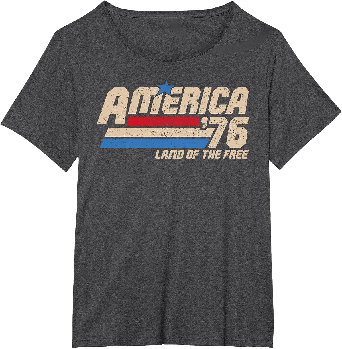 America 1776 Patriotic Vintage USA Flag Retro 4th of July T-Shirt - Dark Heather Grey
