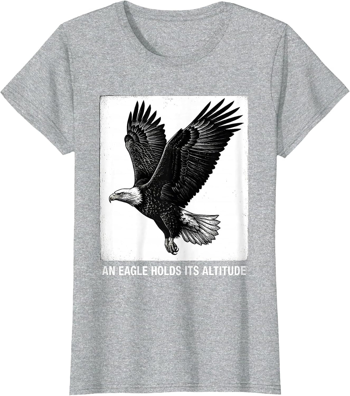 Women's An Eagle Holds Its Altitude Patriotic Bald Eagle Wildlife T-Shirt - Heather Grey