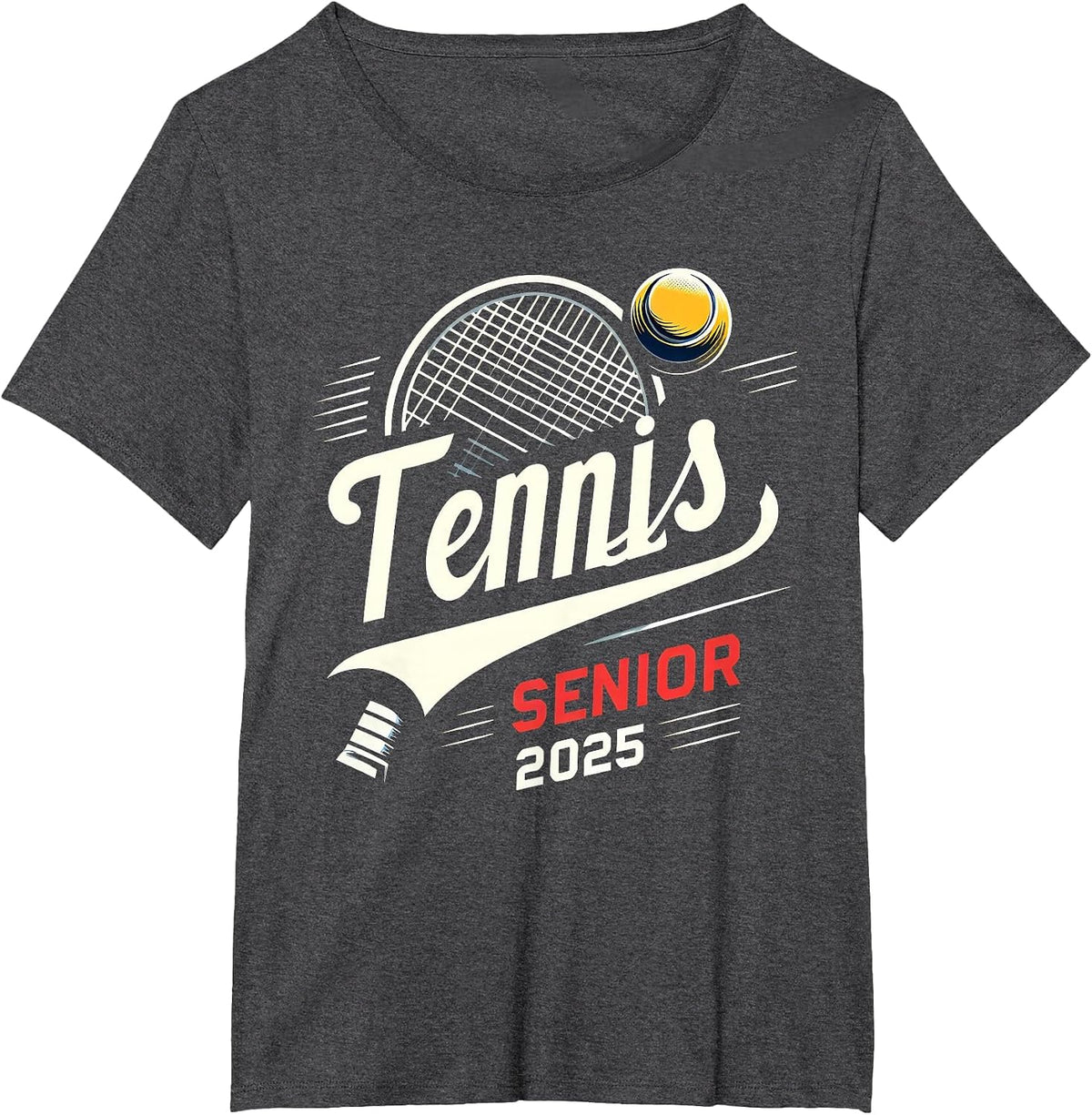 Tennis Senior 2025 Graduation Class of 2025 Graduate Pride T-Shirt - Dark Heather Grey