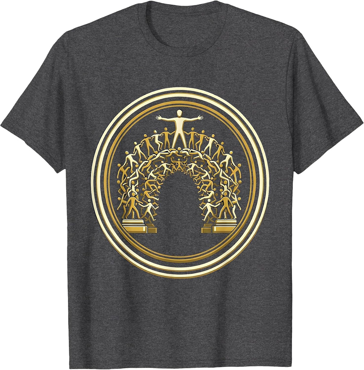 Big Fan of Human Rights Bridge of Unity Design T-Shirt - Dark Heather Grey