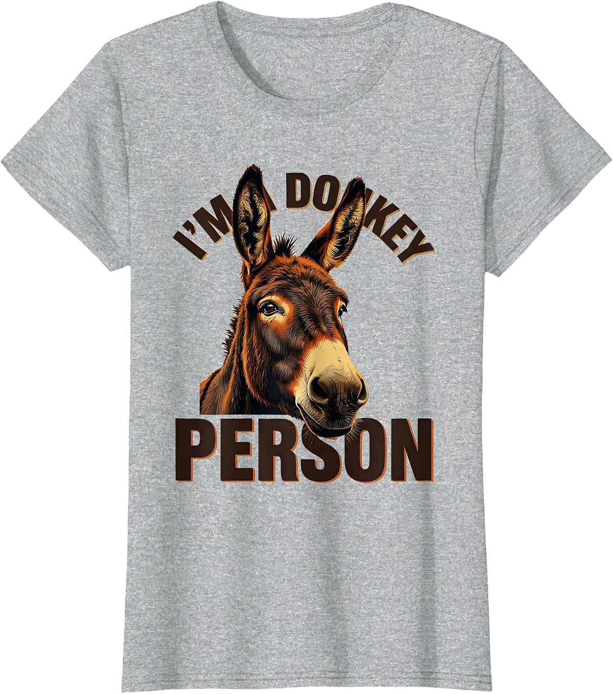 I’m A Donkey Person Funny Donkey Lover Quirky Animal Humor T-Shirt - Heather Grey